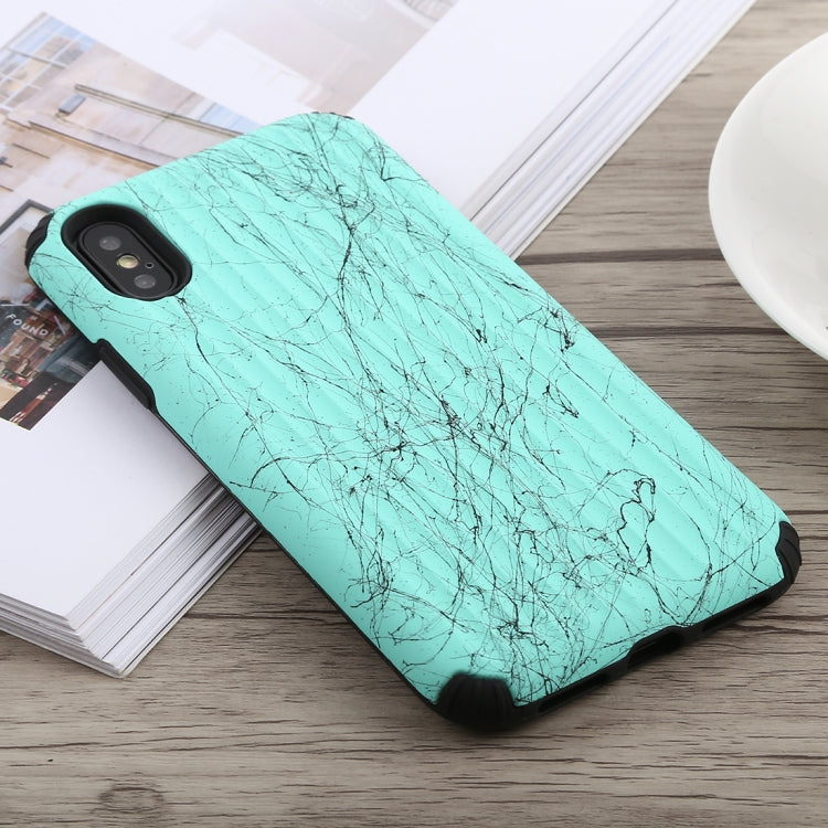 For iPhone X / XS Travel Box Shape Painted Marble Protective TPU + PC Case