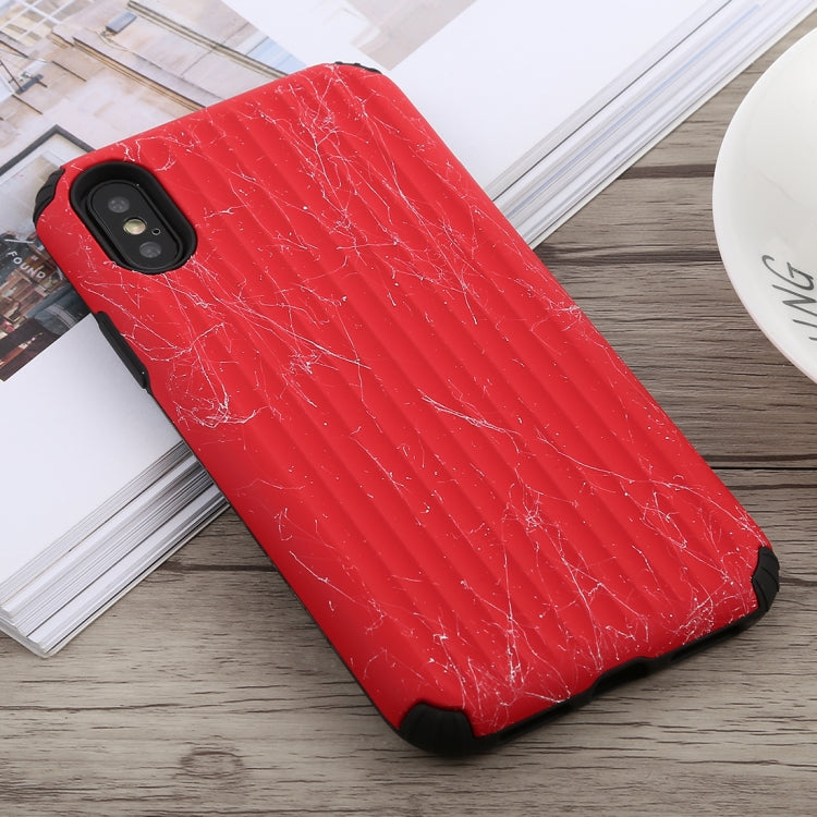 For iPhone X / XS Travel Box Shape Painted Marble Protective TPU + PC Case