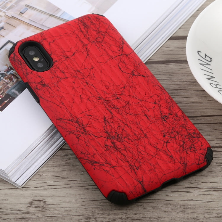 For iPhone X / XS Travel Box Shape Painted Marble Protective TPU + PC Case
