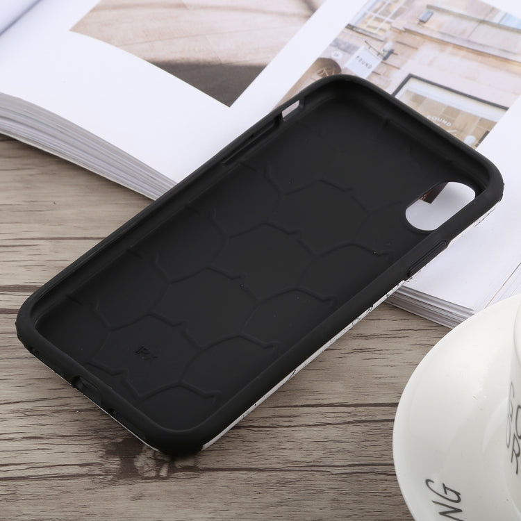 For iPhone X / XS Travel Box Shape Painted Marble Protective TPU + PC Case