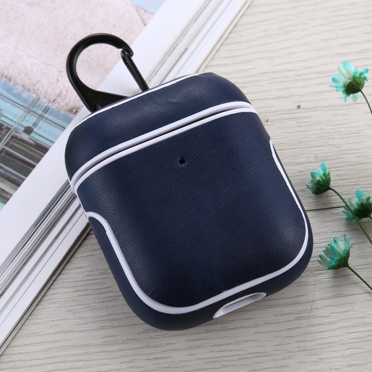 For Apple AirPods 1 / 2 Sheepskin Texture Microfiber Earphone Protective Case with Hook