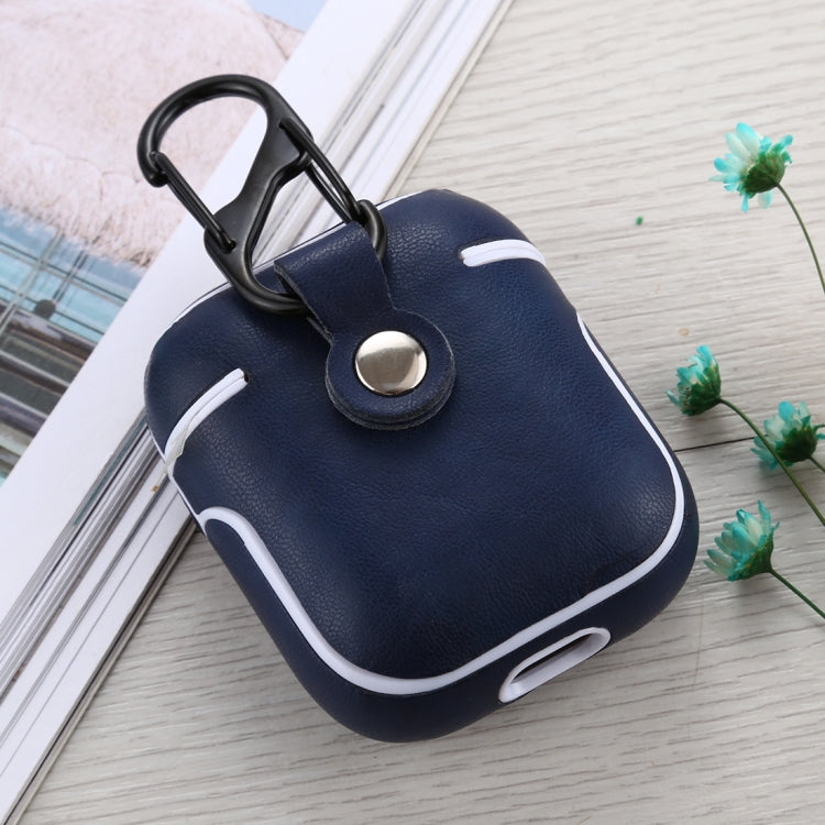 For Apple AirPods 1 / 2 Sheepskin Texture Microfiber Earphone Protective Case with Hook