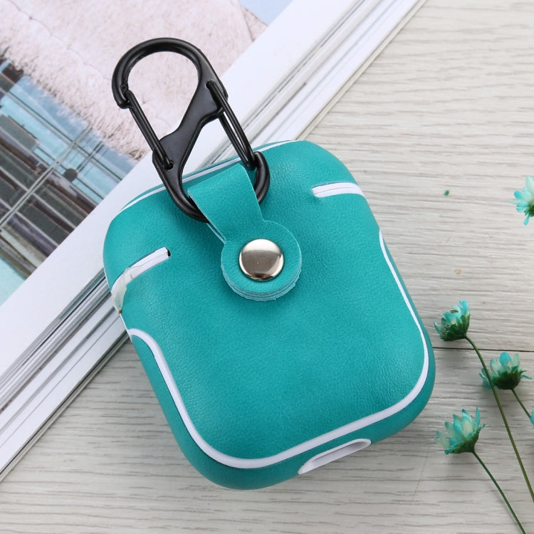 For Apple AirPods 1 / 2 Sheepskin Texture Microfiber Earphone Protective Case with Hook
