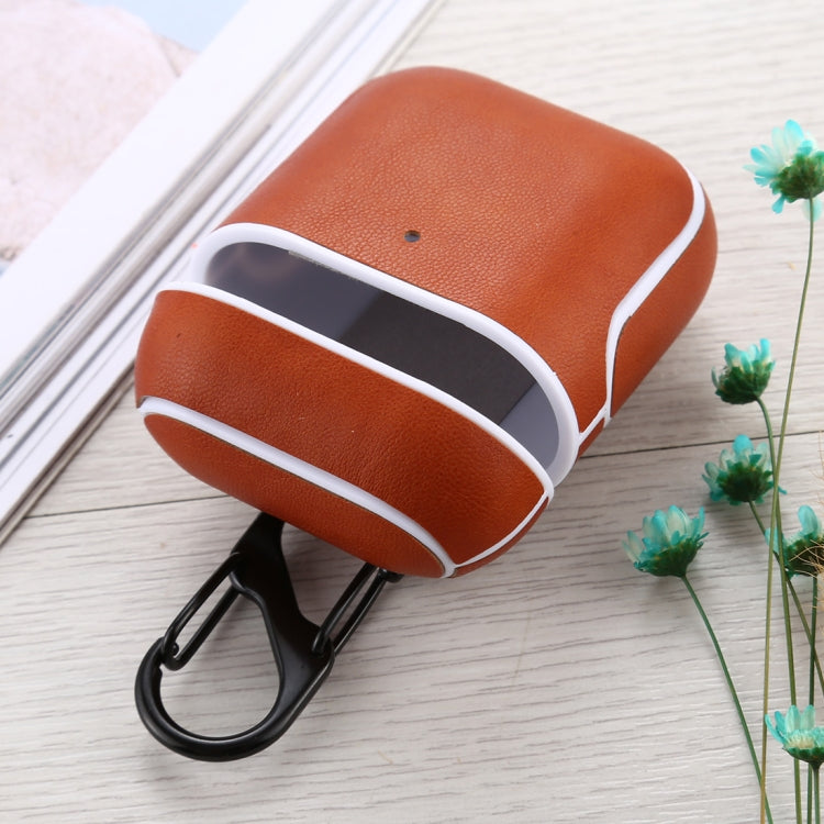 For Apple AirPods 1 / 2 Sheepskin Texture Microfiber Earphone Protective Case with Hook