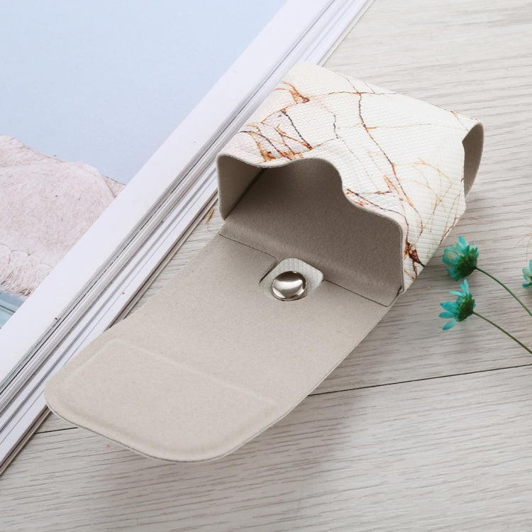 For Apple AirPods 1 / 2 Marble Texture Microfiber Earphone Protective Case with Hook
