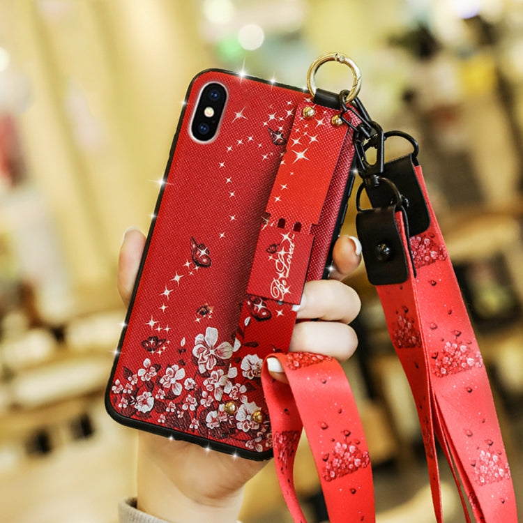 For iPhone X / XS Colorful Painted Shockproof TPU + Cloth Texture Case