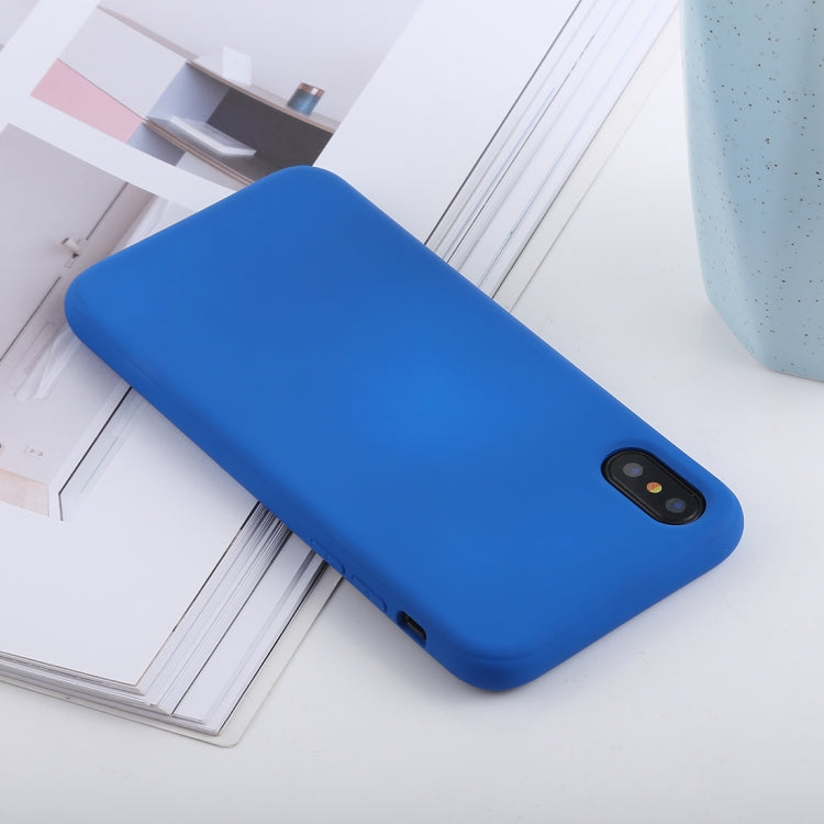 For iPhone X / XS Shockproof Solid Color Liquid Silicone Feel TPU Case