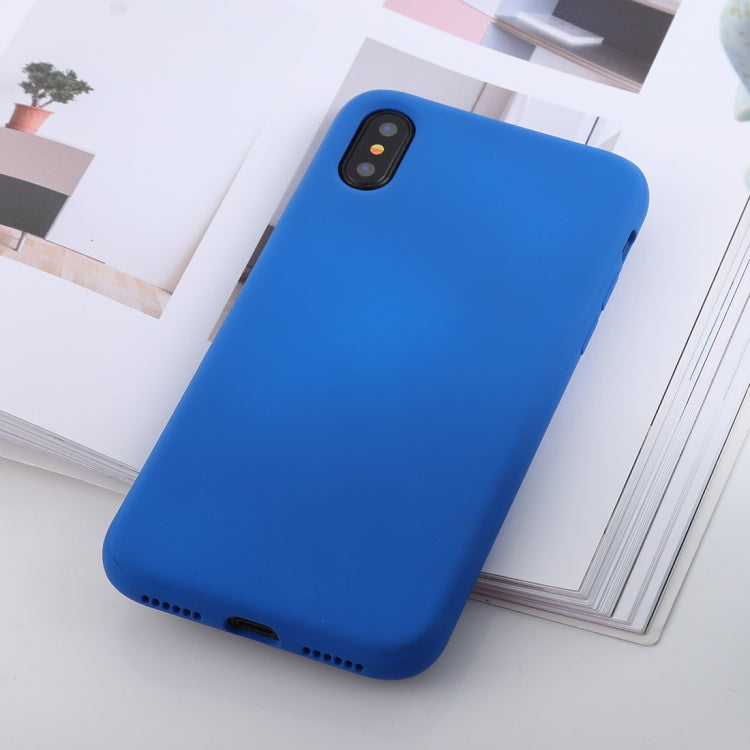 For iPhone X / XS Shockproof Solid Color Liquid Silicone Feel TPU Case