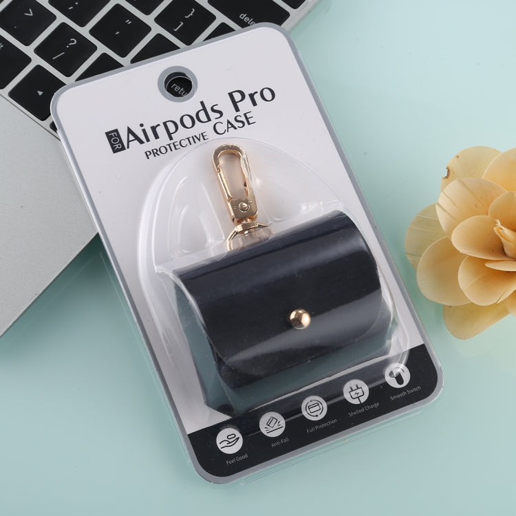 For Apple AirPods Pro Wireless Earphone Protective Leather Case with Hook