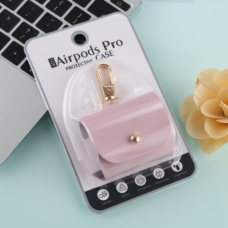 For Apple AirPods Pro Wireless Earphone Protective Leather Case with Hook