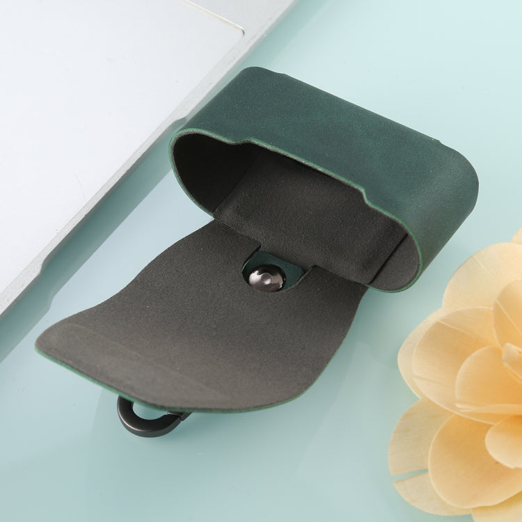 For Apple AirPods Pro Magnetic Adsorption Wireless Earphone Protective Leather Case with Hook