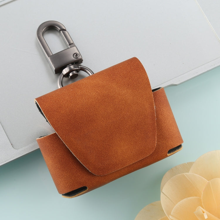 For Apple AirPods Pro Magnetic Adsorption Wireless Earphone Protective Leather Case with Hook