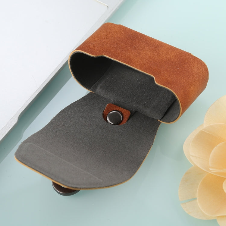 For Apple AirPods Pro Magnetic Adsorption Wireless Earphone Protective Leather Case with Hook