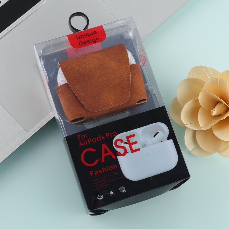 For Apple AirPods Pro Magnetic Adsorption Wireless Earphone Protective Leather Case with Hook