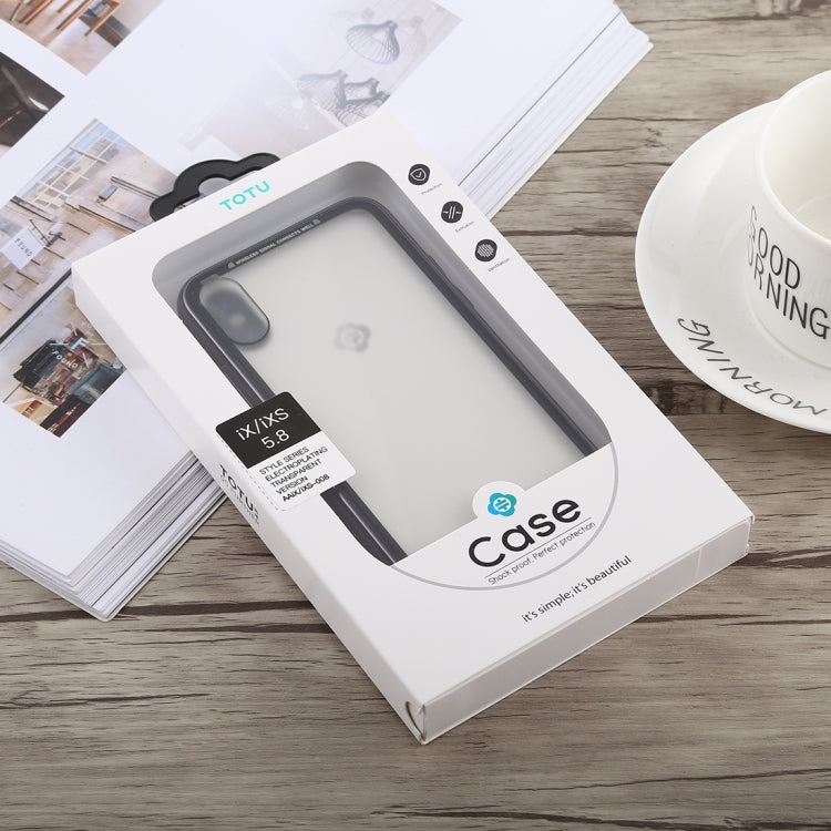 For iPhone X / XS TOTUDESIGN Style Series Electroplating Transparent TPU + PC Case
