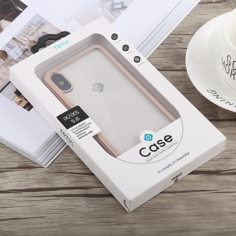 For iPhone X / XS TOTUDESIGN Style Series Electroplating Transparent TPU + PC Case