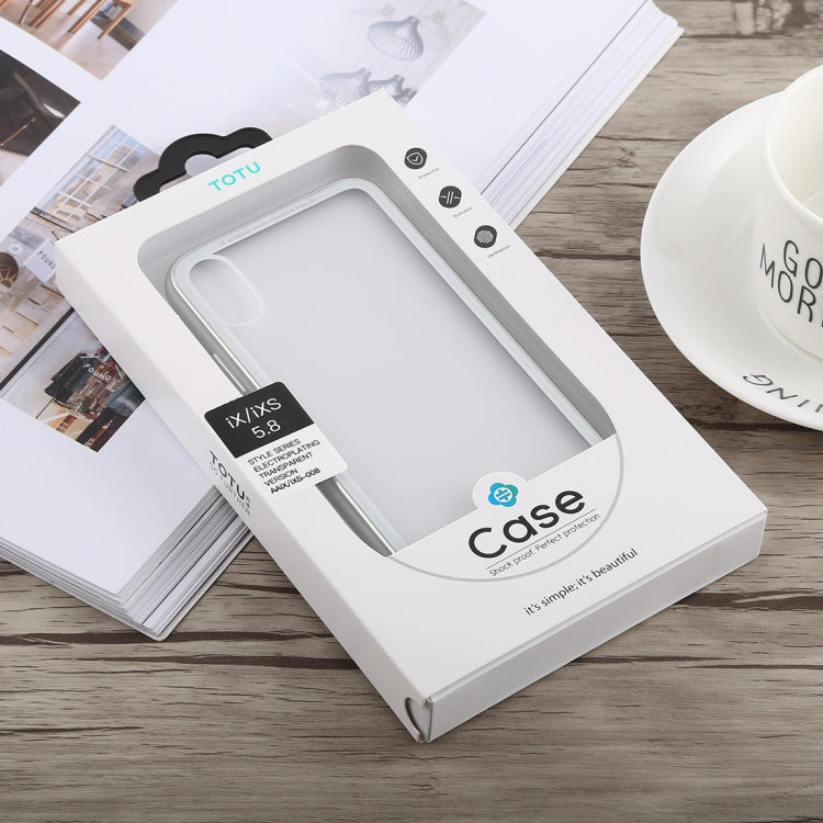 For iPhone X / XS TOTUDESIGN Style Series Electroplating Transparent TPU + PC Case