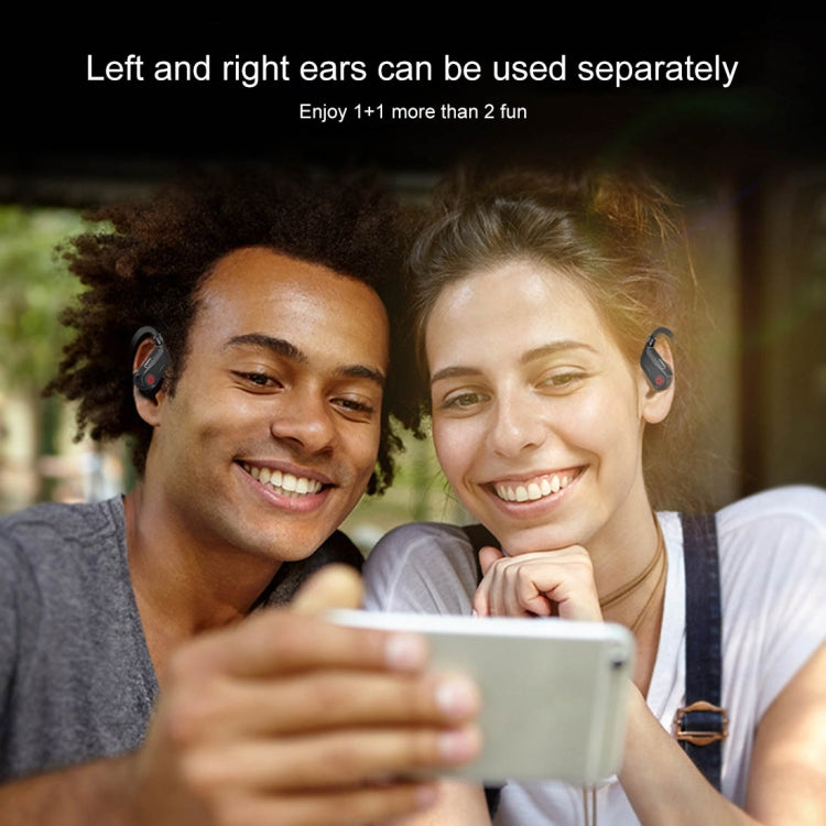 HBQ-Q62 TWS Bluetooth 5.0 Wireless Stereo Bluetooth Earphone with Charging Box & Digital LED Light, Support Siri(Black)