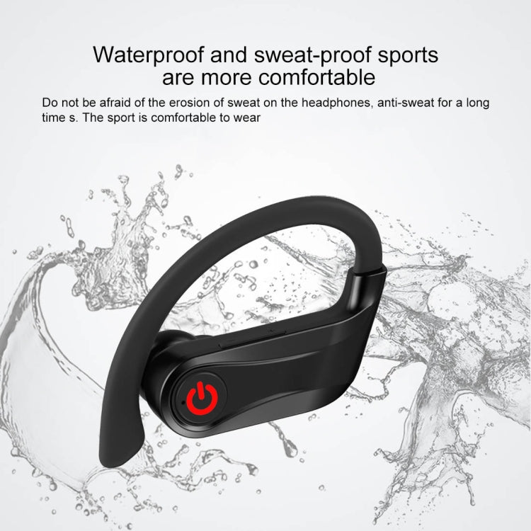 HBQ-Q62 TWS Bluetooth 5.0 Wireless Stereo Bluetooth Earphone with Charging Box & Digital LED Light, Support Siri(Black)