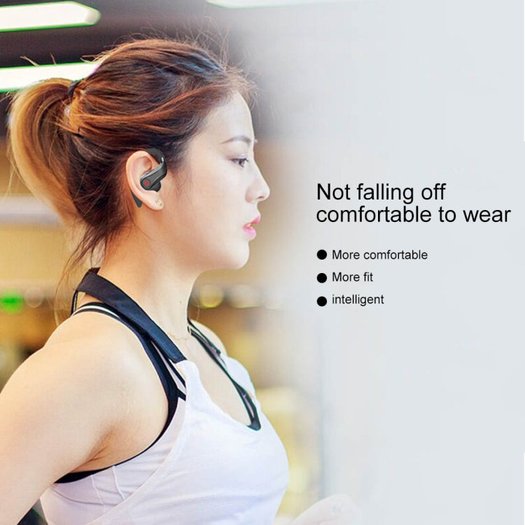 HBQ-Q62 TWS Bluetooth 5.0 Wireless Stereo Bluetooth Earphone with Charging Box & Digital LED Light, Support Siri(Black)