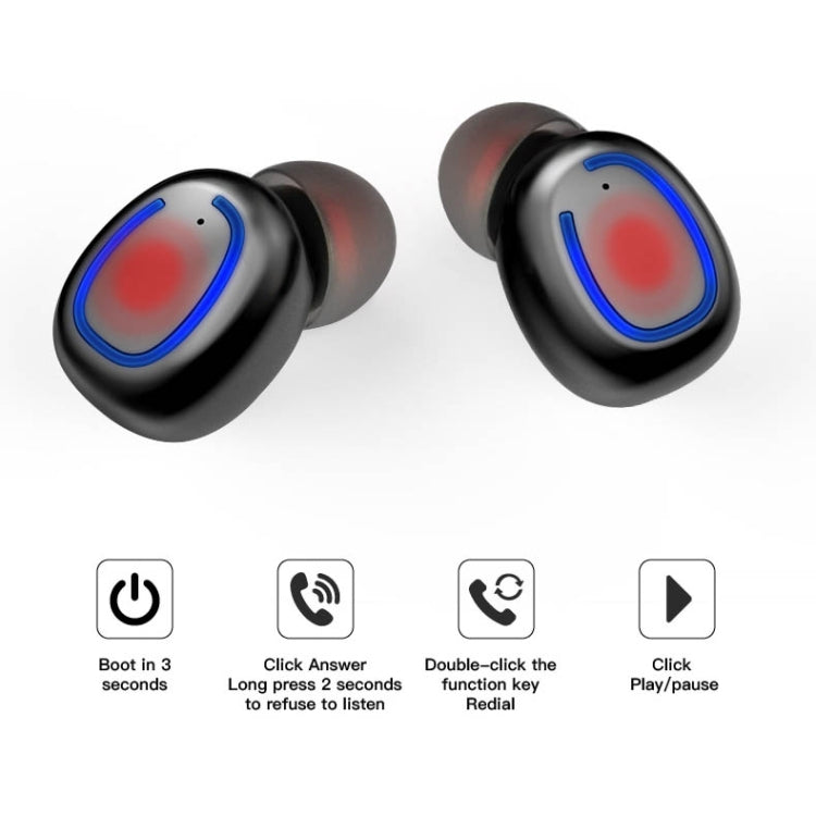 Xi11 TWS IPX6 Waterproof Bluetooth 5.0 Stereo Bluetooth Earphone with Charging Box, Support Battery Display & Summon Siri & Call