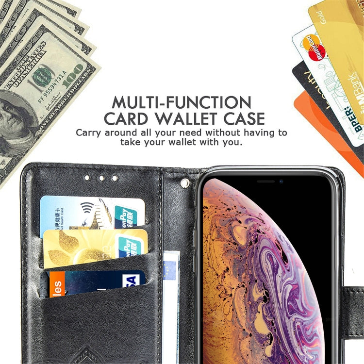 For iPhone X Butterfly Love Flowers Embossing Horizontal Flip Leather Case with Holder & Card Slots & Wallet & Lanyard