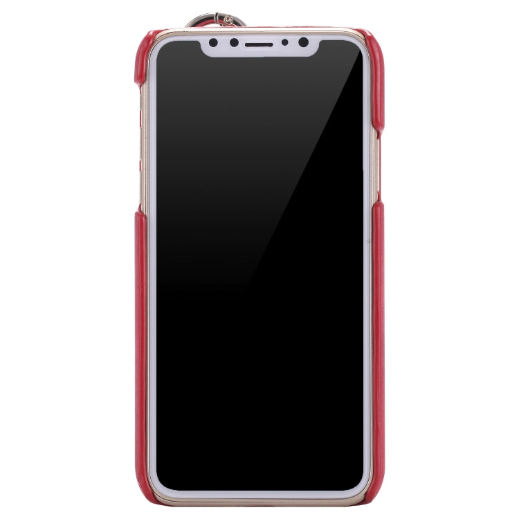 For iPhone X / XS Retro Business Style PC + PU Leather Case with Card Slots & Hanging Ring