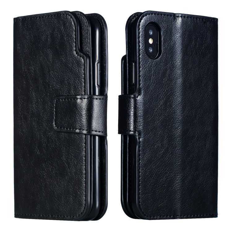 For iPhone X / XS Crazy Horse Texture Horizontal Flip Leather Case with Card Slots & Wallet & Photo Frame