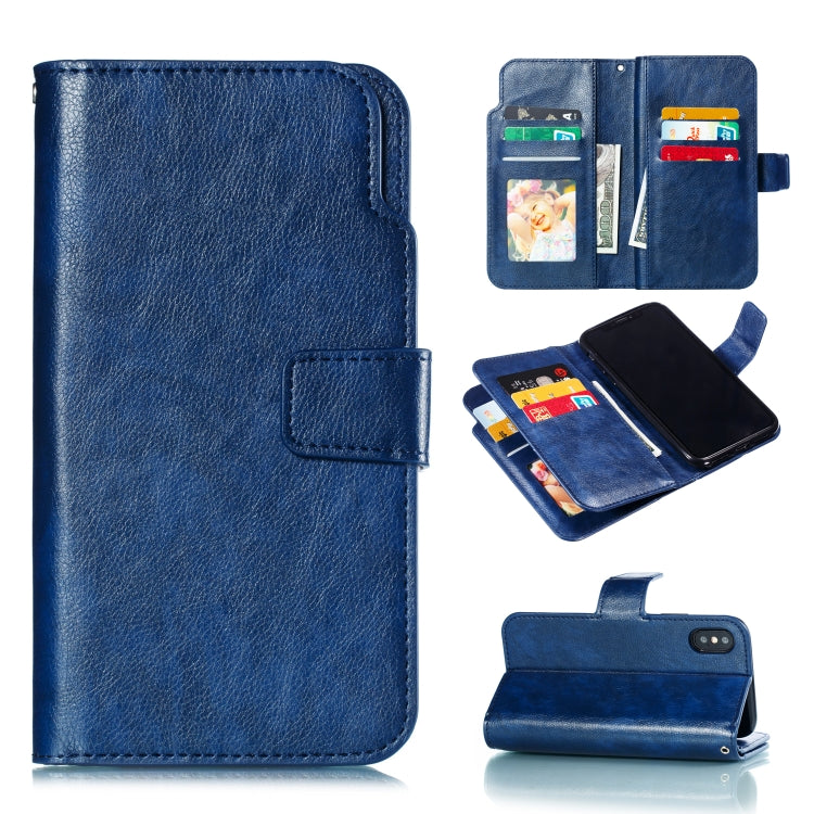 For iPhone X / XS Crazy Horse Texture Horizontal Flip Leather Case with Card Slots & Wallet & Photo Frame