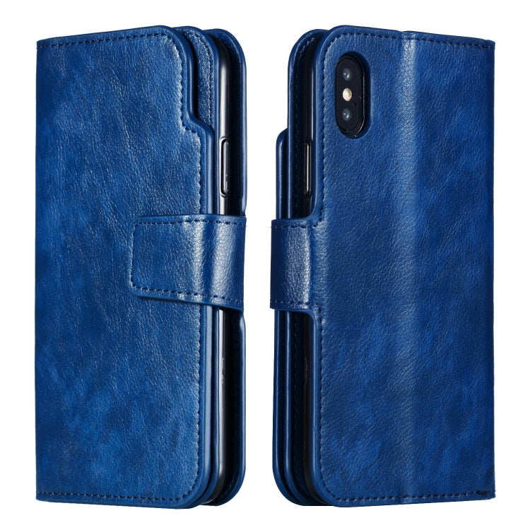 For iPhone X / XS Crazy Horse Texture Horizontal Flip Leather Case with Card Slots & Wallet & Photo Frame