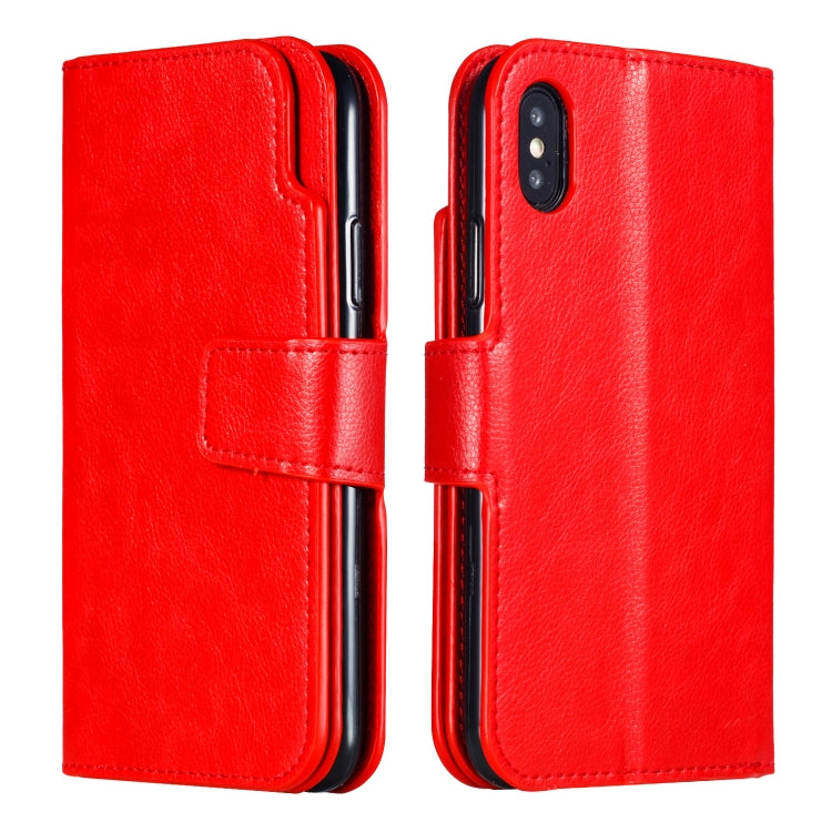 For iPhone X / XS Crazy Horse Texture Horizontal Flip Leather Case with Card Slots & Wallet & Photo Frame