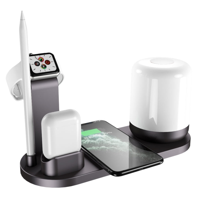 WS6 10W 2 USB Ports + USB-C / Type-C Port Multi-function Desk Lamp + Qi Wireless Charging Charger