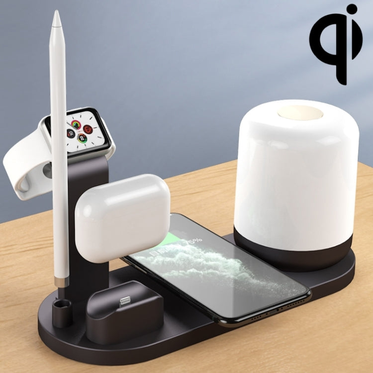 WS6 10W 2 USB Ports + USB-C / Type-C Port Multi-function Desk Lamp + Qi Wireless Charging Charger