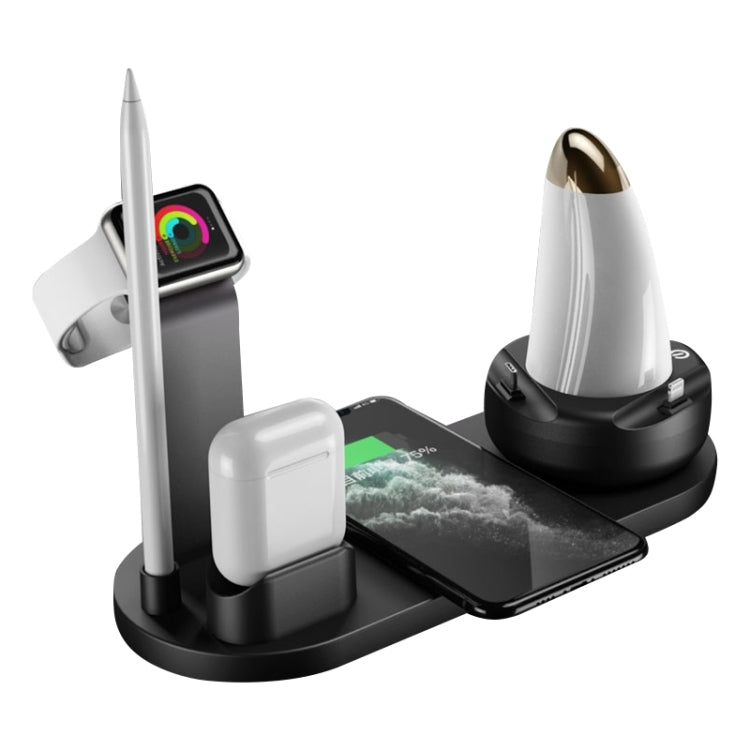 WS7 10W 2 USB Ports + USB-C / Type-C Port Multi-function Desk Lamp + Qi Wireless Charging Charger
