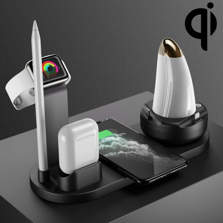 WS7 10W 2 USB Ports + USB-C / Type-C Port Multi-function Desk Lamp + Qi Wireless Charging Charger
