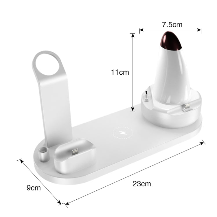 WS7 10W 2 USB Ports + USB-C / Type-C Port Multi-function Desk Lamp + Qi Wireless Charging Charger