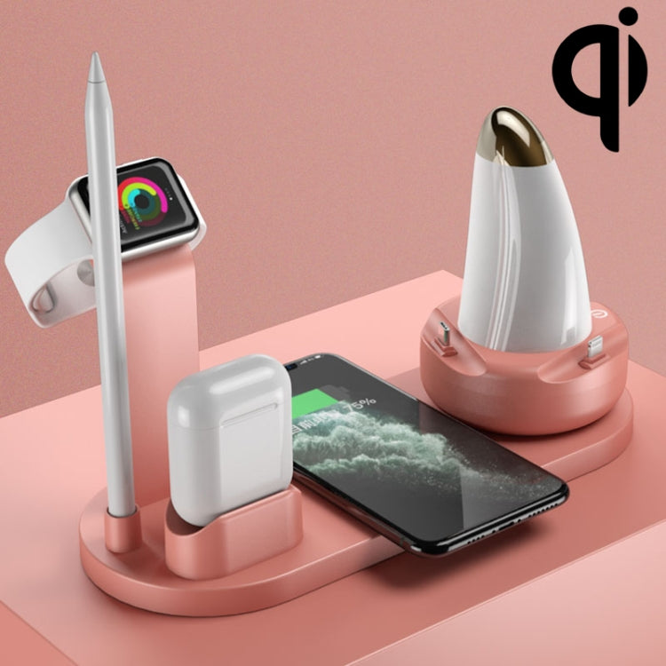 WS7 10W 2 USB Ports + USB-C / Type-C Port Multi-function Desk Lamp + Qi Wireless Charging Charger