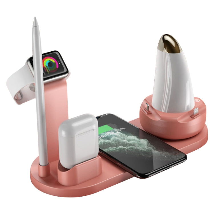 WS7 10W 2 USB Ports + USB-C / Type-C Port Multi-function Desk Lamp + Qi Wireless Charging Charger