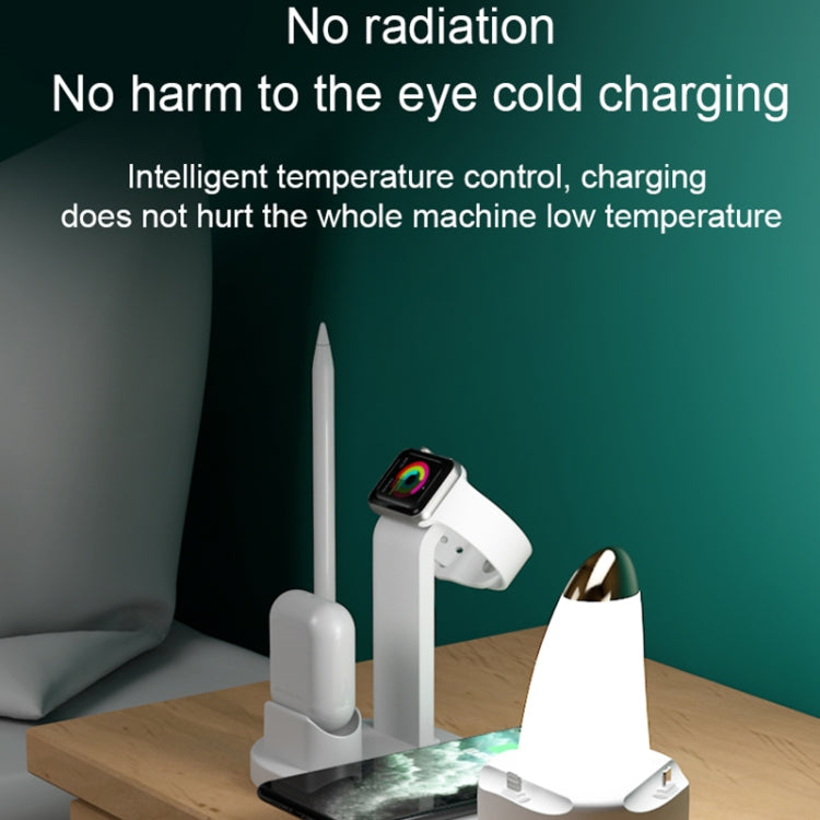 WS7 10W 2 USB Ports + USB-C / Type-C Port Multi-function Desk Lamp + Qi Wireless Charging Charger