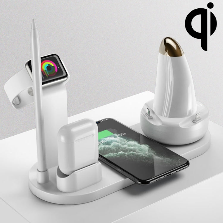 WS7 10W 2 USB Ports + USB-C / Type-C Port Multi-function Desk Lamp + Qi Wireless Charging Charger