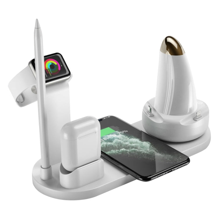 WS7 10W 2 USB Ports + USB-C / Type-C Port Multi-function Desk Lamp + Qi Wireless Charging Charger