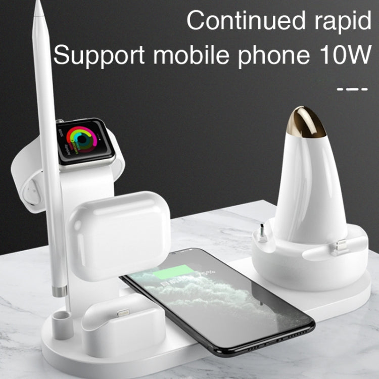 WS7 10W 2 USB Ports + USB-C / Type-C Port Multi-function Desk Lamp + Qi Wireless Charging Charger