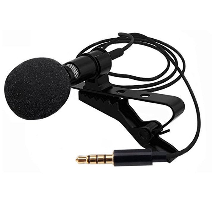 1.5m Lavalier Wired Recording Microphone Mobile Phone Karaoke Mic(Black)