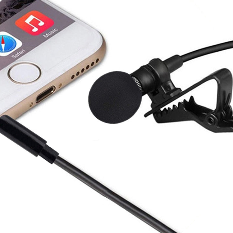 1.5m Lavalier Wired Recording Microphone Mobile Phone Karaoke Mic(Black)