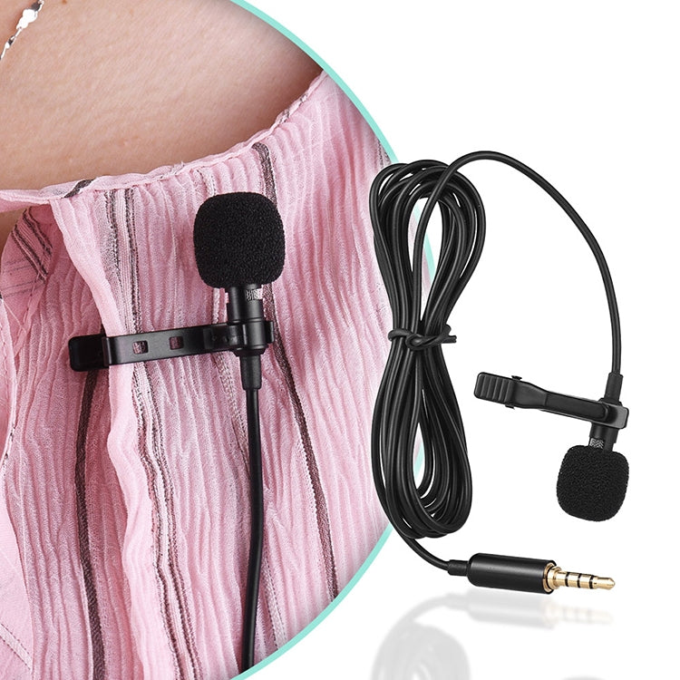 1.5m Lavalier Wired Recording Microphone Mobile Phone Karaoke Mic(Black)