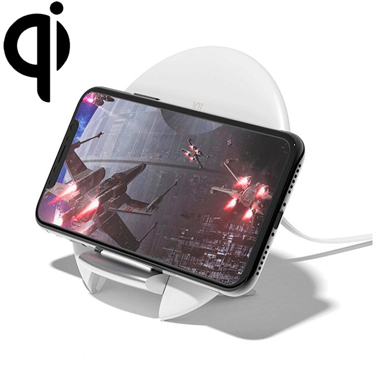 3life-101 10W 9V 5A Ultra-thin Round Wireless Charging Mobile Phone Folding Bracket QI Fast Charging (White)
