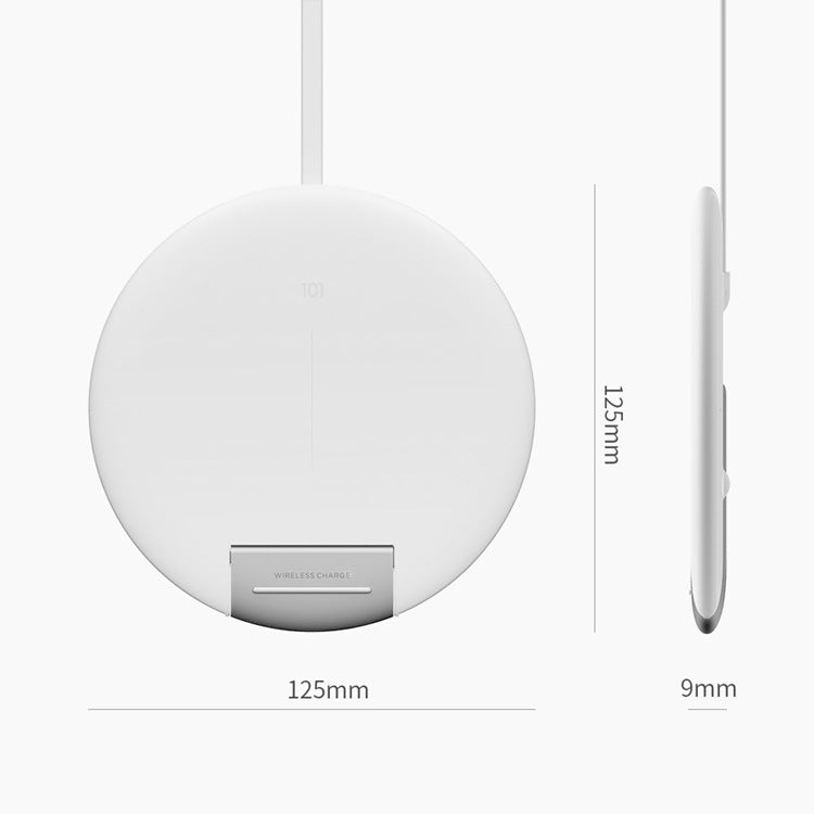 3life-101 10W 9V 5A Ultra-thin Round Wireless Charging Mobile Phone Folding Bracket QI Fast Charging (White)