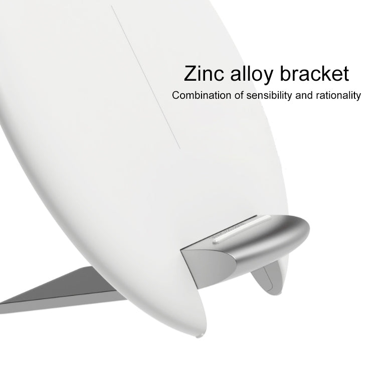 3life-101 10W 9V 5A Ultra-thin Round Wireless Charging Mobile Phone Folding Bracket QI Fast Charging (White)