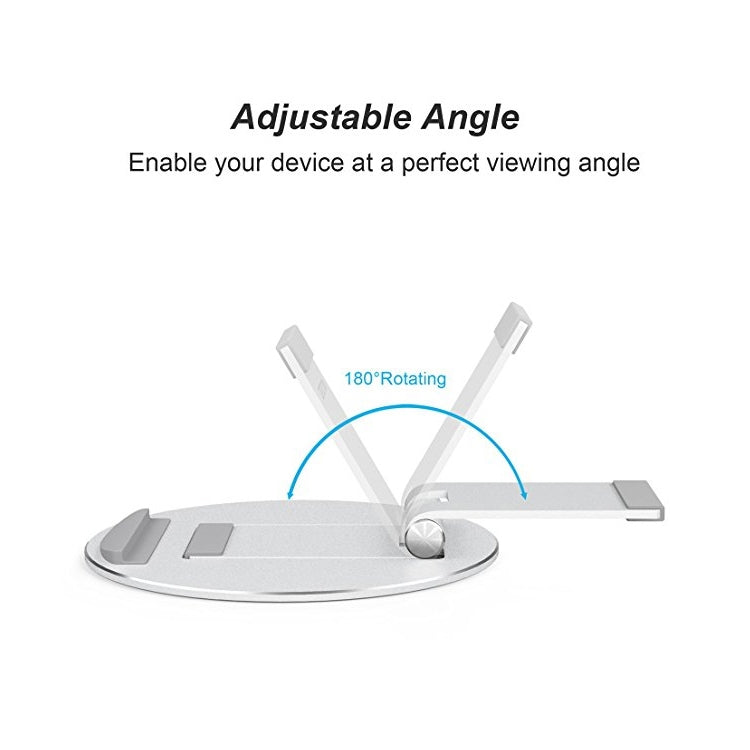 Universal Portable Folding Aluminum Alloy Desktop Bracket Holder for 4-13 inch Mobile Phone / Tablet(Silver)