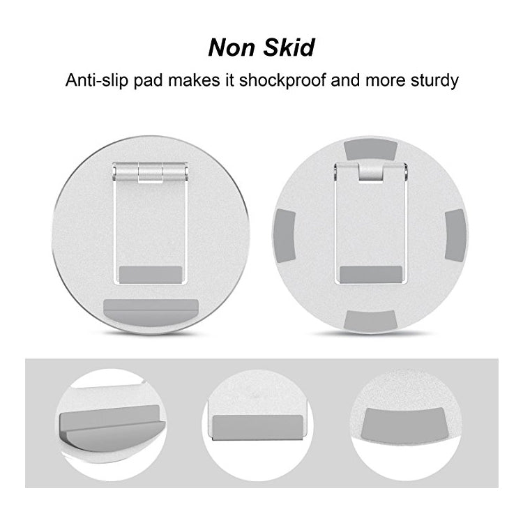 Universal Portable Folding Aluminum Alloy Desktop Bracket Holder for 4-13 inch Mobile Phone / Tablet(Silver)